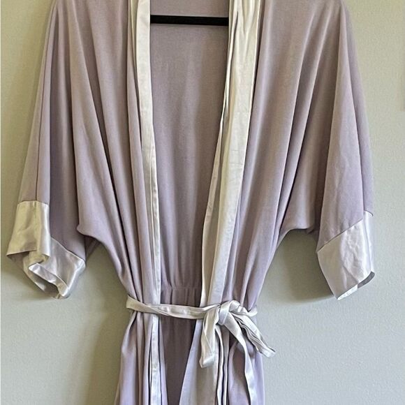 PJ Harlow Shala Wrap Knit Robe in Lavender Size Small - Picture 3 of 8